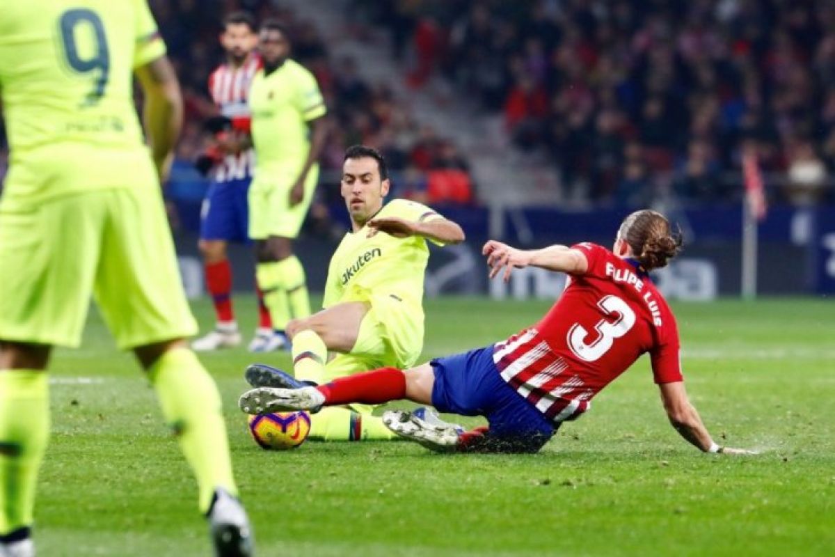 Gol pengujung laga Dembele buat Barcelona imbangi Atletico 1-1