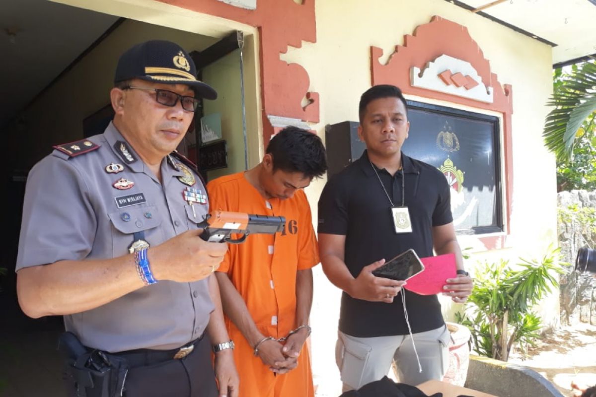 Polsek Denpasar Selatan tahan pencuri gunakan pistol mainan