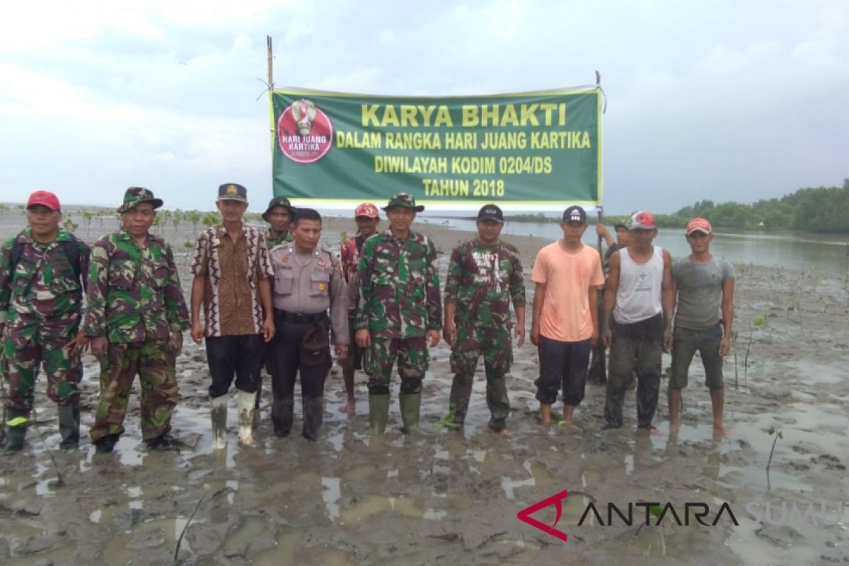 Kodim 0204/DS tanam ribuan manggrove di Pantai Prupuk