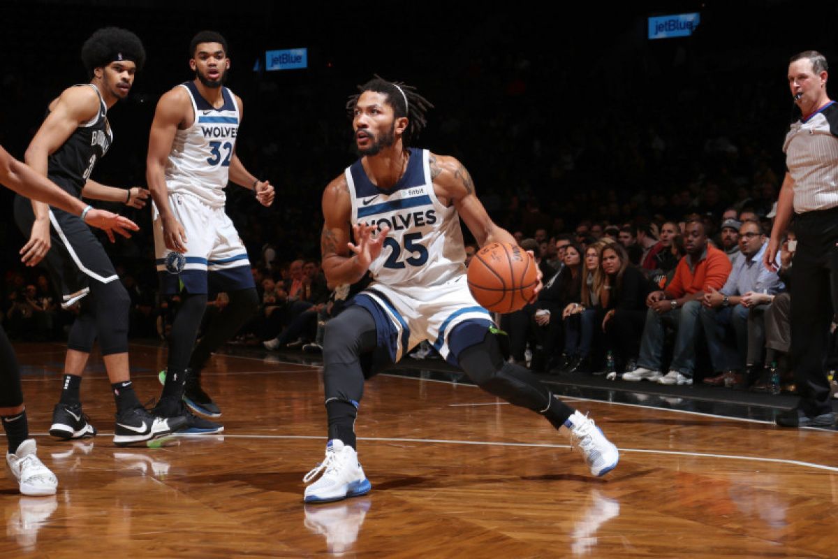 Derrick Rose pimpin Timberwolves terkam Nets di Barclays Center