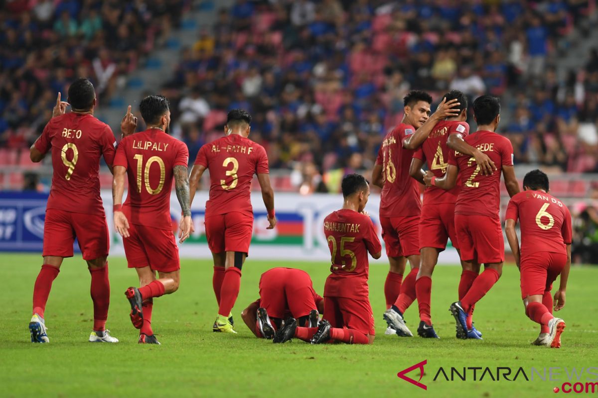Indonesia tertinggal 1-2 dari Thailand di babak pertama