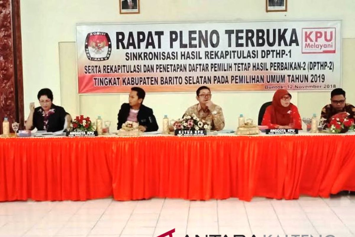 Hasil perbaikan tahap dua, pemilih Barito Selatan bertambah 959