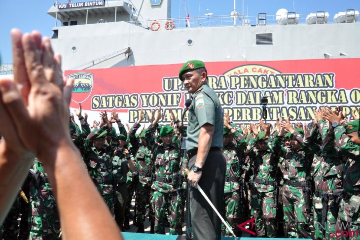 450 prajurit TNI di perbatasan Papua Nugini kembali ke Kalbar