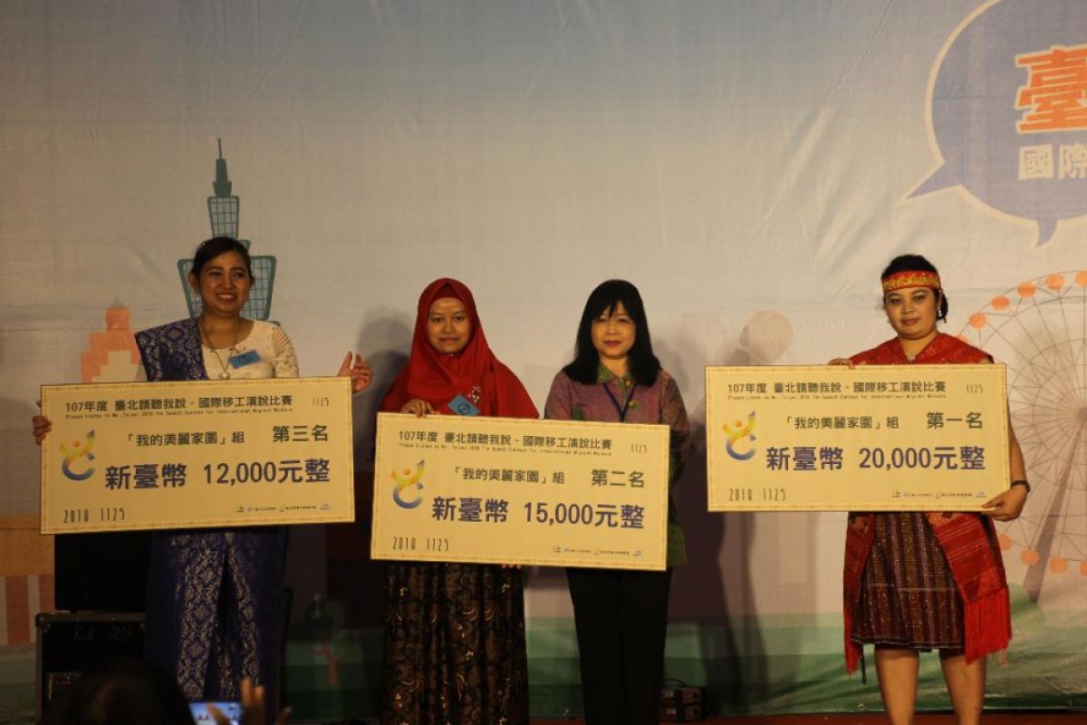 Indonesian workers in Taiwan win Mandarin speech contest