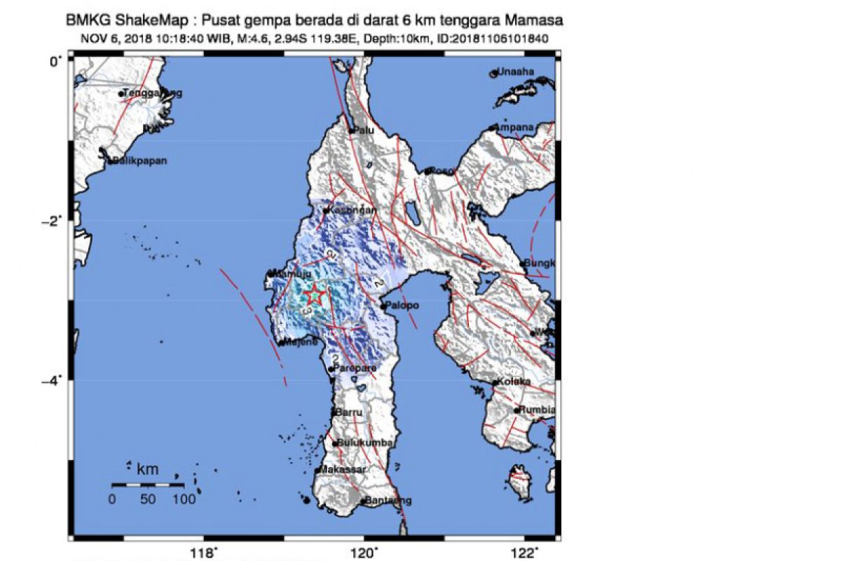 Gempa tektonik  3,1 SR kembali guncang Mamasa