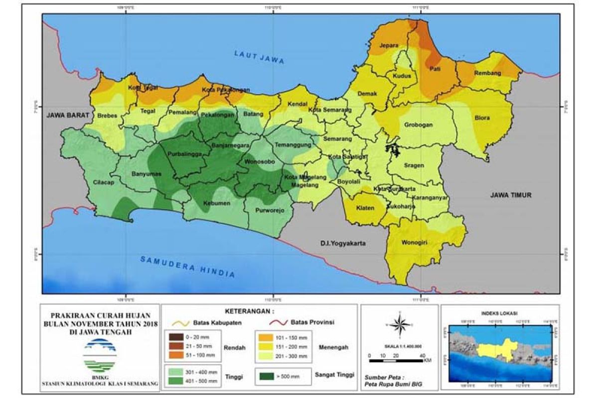 BMKG: Jateng selatan segera masuki musim hujan