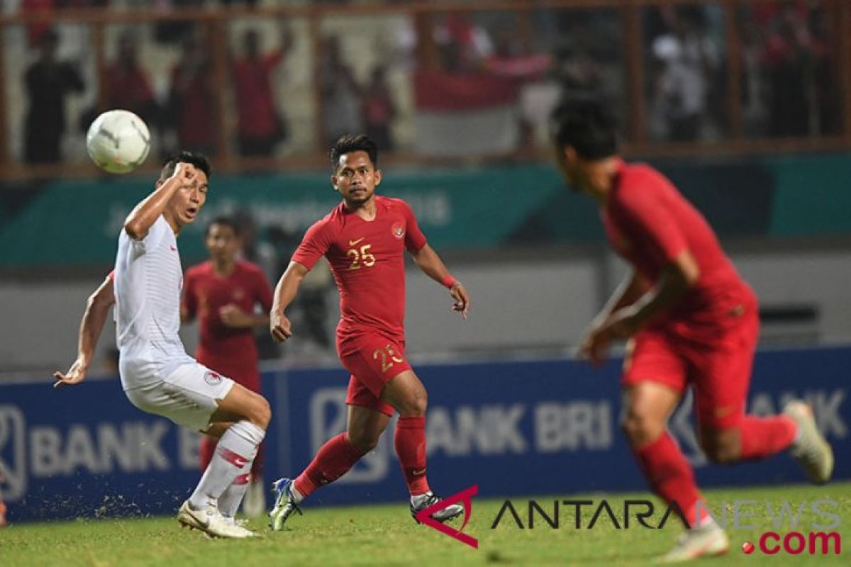 Di Singapura, Timnas Sepak Bola Indonesia konsentrasi latihan