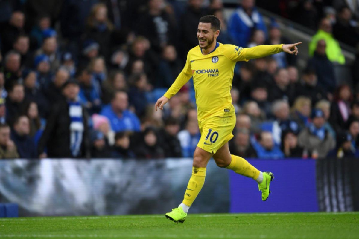 Hazard pimpin Chelsea bawa pulang tiga poin dari markas Brighton