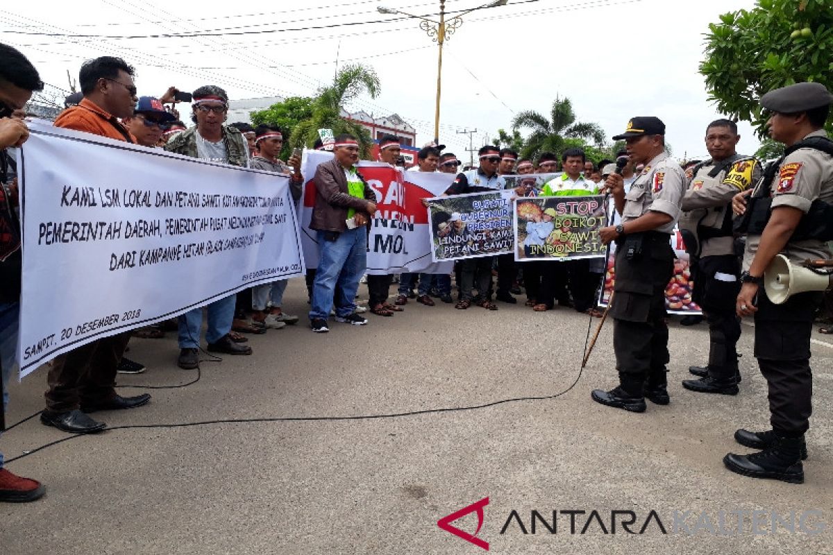 Petani sawit Kotim berunjuk rasa minta bantuan Presiden Jokowi