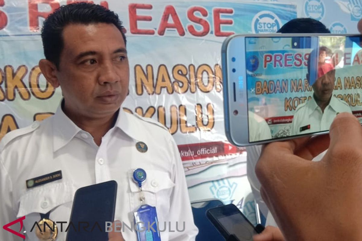 Sepanjang 2018, BNN Kota Bengkulu tangani tiga kasus narkoba