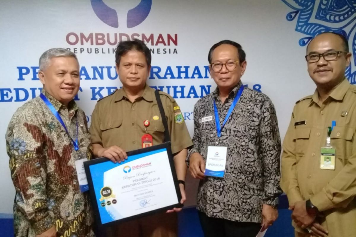 Pemprov Banten Peroleh Predikat Kepatuhan Tinggi Penilaian Ombudsman