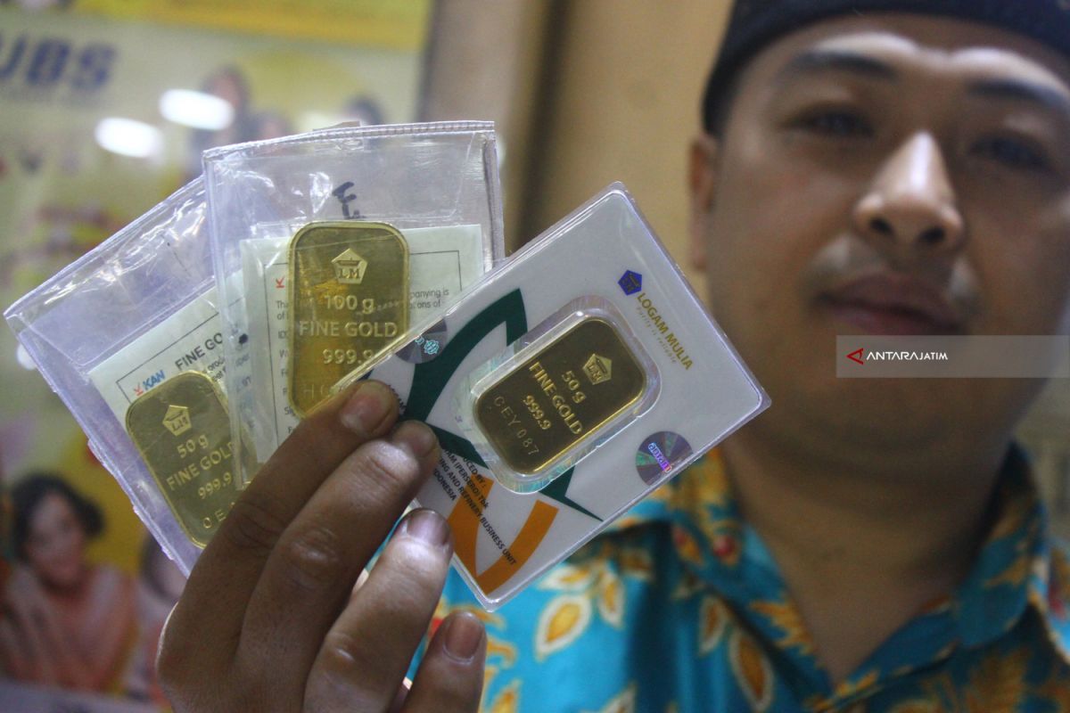 Dolar AS melemah. emas berjangka naik