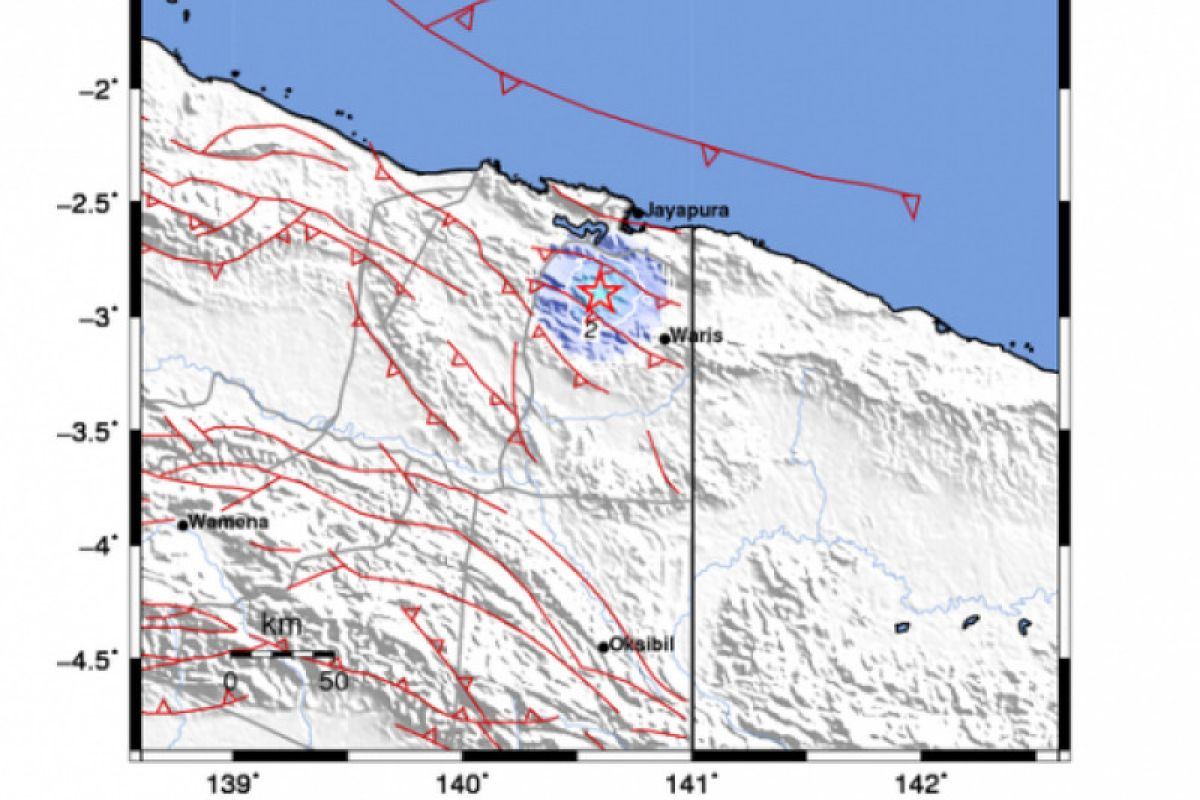 Gempa bumi dengan magnitudo 5,2 landa Keerom Papua