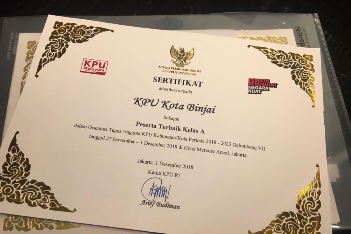 KPU Binjai terbaik orientasi tugas se-Indonesia