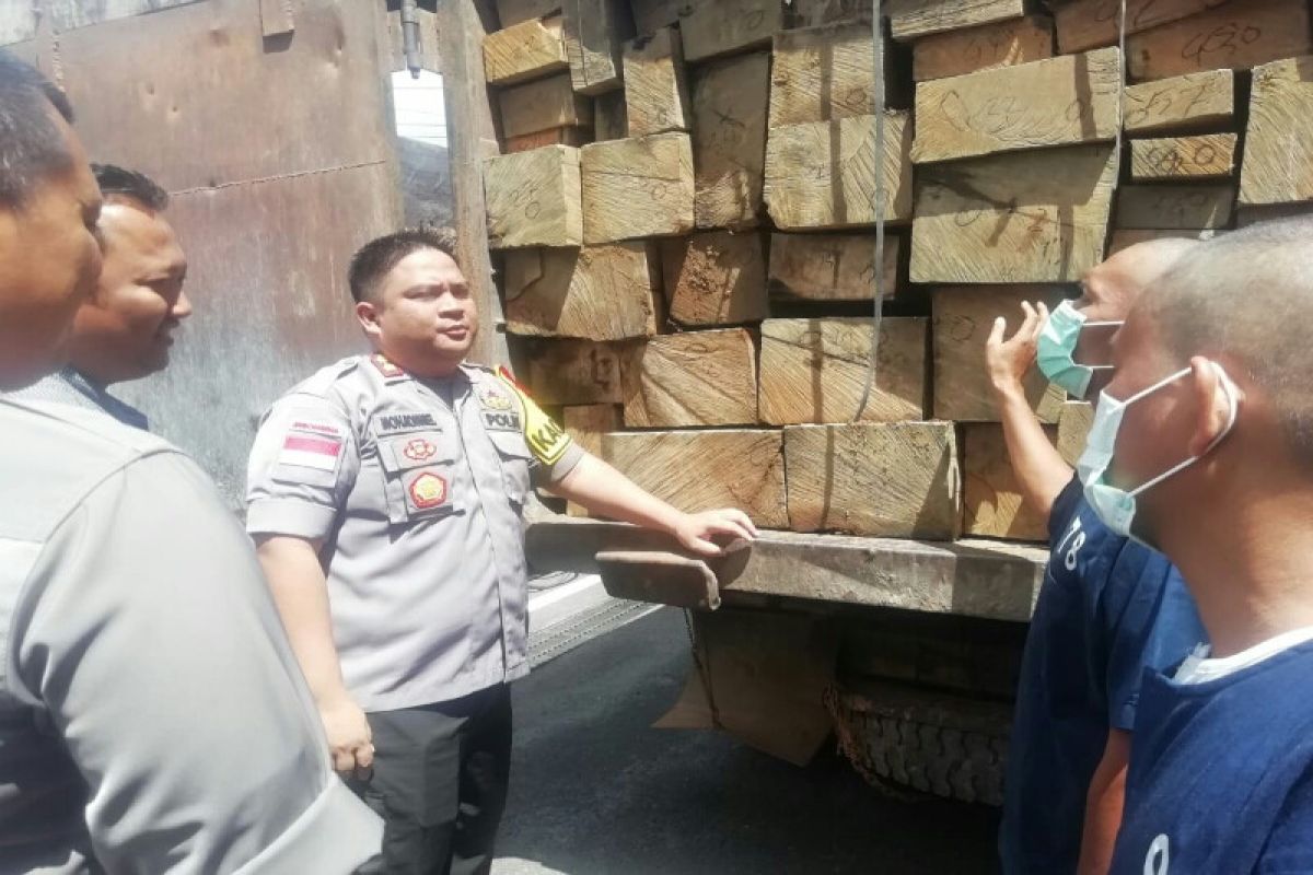 Polres Kotim gagalkan pengangkutan lima truk kayu ilegal