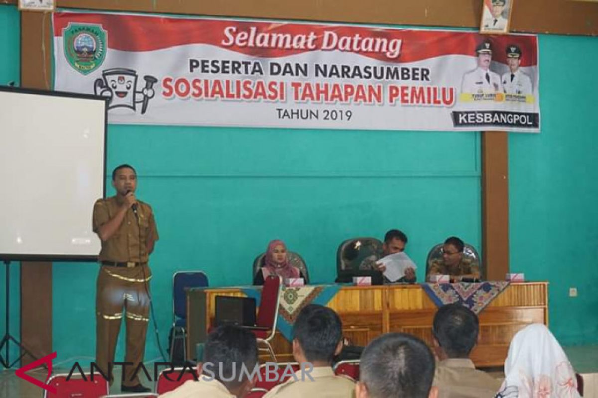 Tingkatkan partisipasi pemilih 2019, Kesbangpol Pasaman gelar sosialisasi