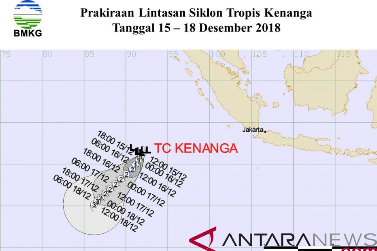 Arah pergerakan siklon tropis Kenanga menjauh dari wilayah NTT