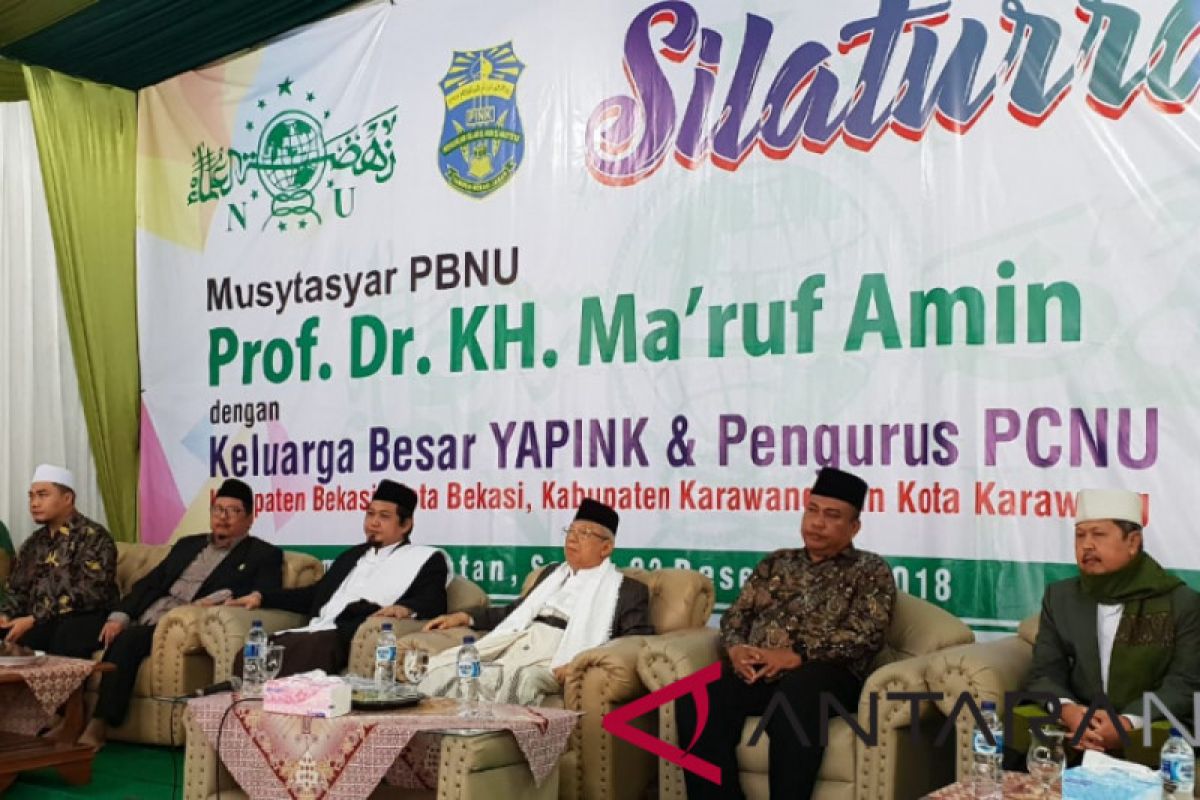 Ma'ruf Amin silaturahmi dengan tokoh NU-ulama Bekasi