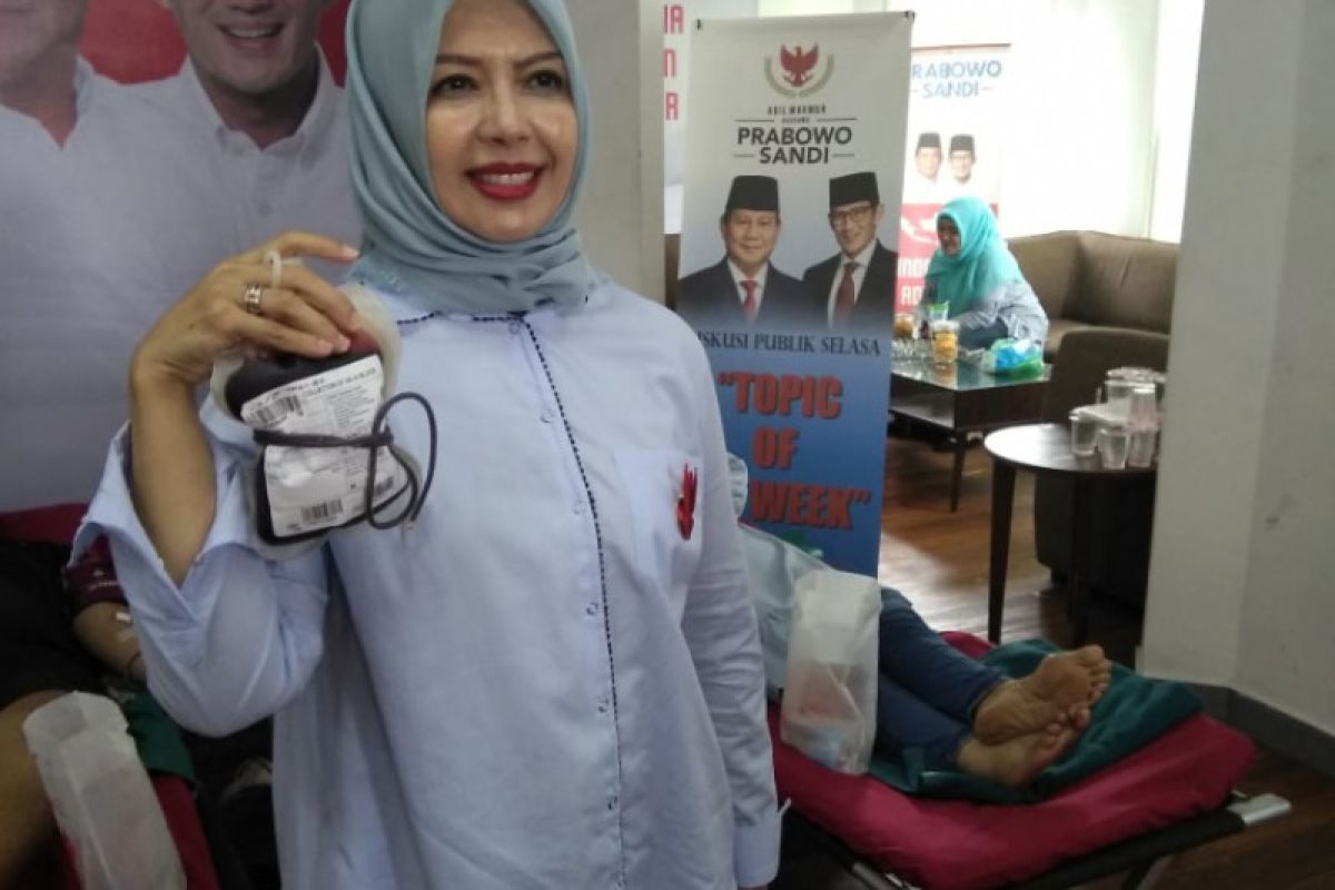 Istri Sandiaga Uno ikut jadi donor darah