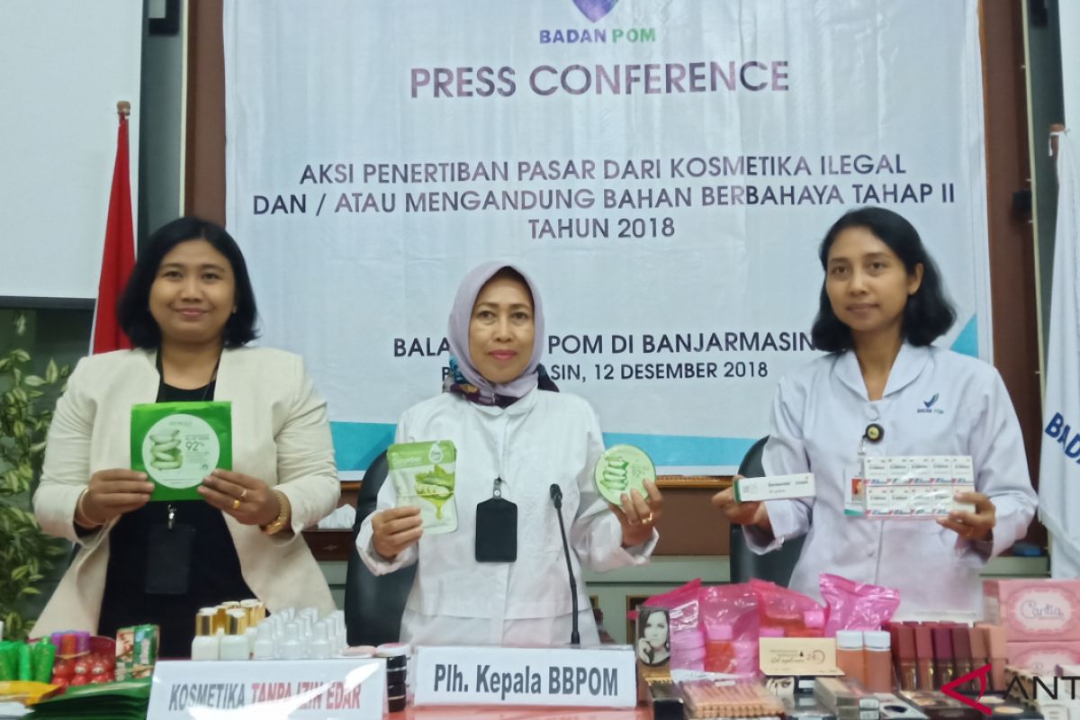 Badan POM Banjarmasin sita ratusan item kosmetik ilegal