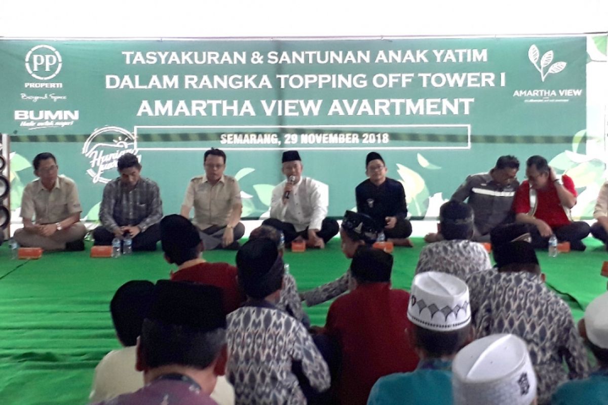 PP Properti topping off proyek Apartement Amartha View Tower 1