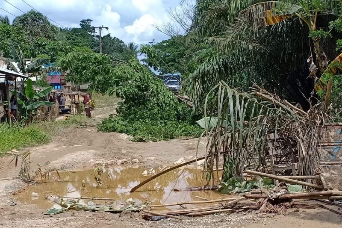 Emak-Emak Kelurahan Sepan Penajam Ttutup Jalan Nasional