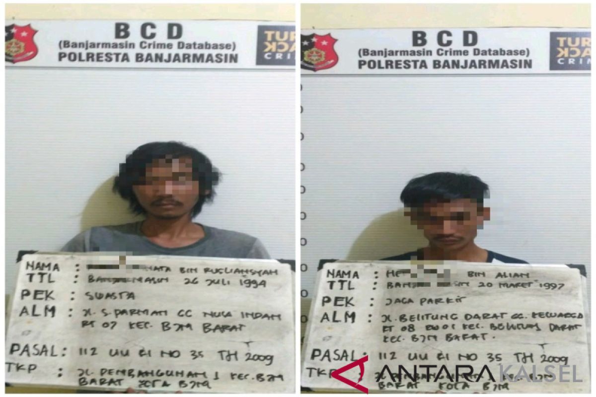 Polsekta Banjarmasin Tengah temukan lima paket sabu-sabu dari dua pengedar