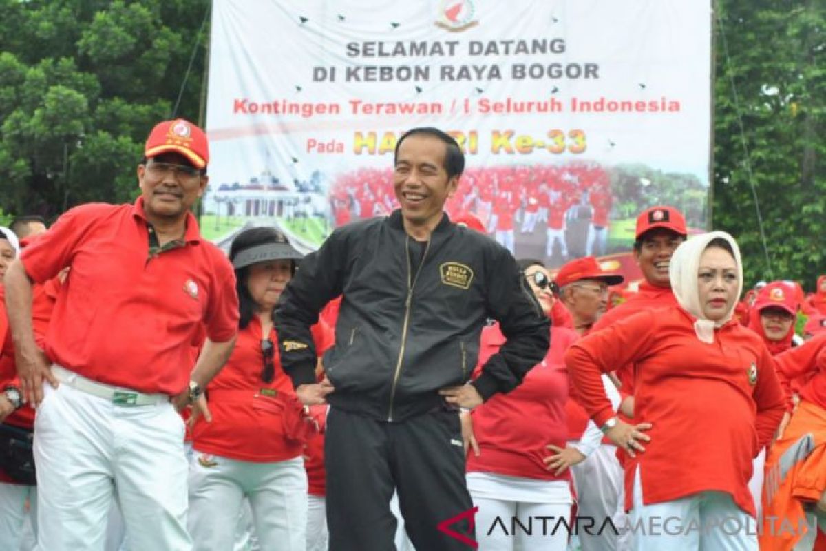 Jokowi senam Tera bersama 20.000 terawan-terawati