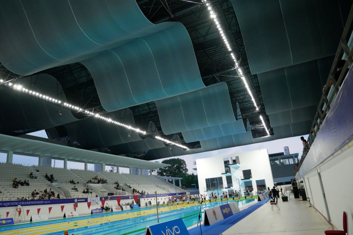 Mengintip perawatan kolam Stadion Akuatik Gelora Bung Karno