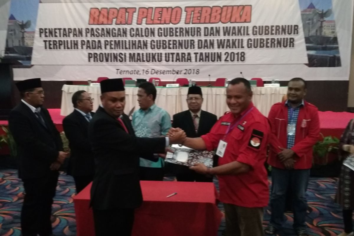 KPU Malut tetapkan AGK/YA pemenang Pilkada