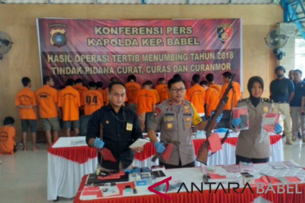 Polda Babel ungkap 37 kasus pencurian selama Operasi Tertib Menumbing