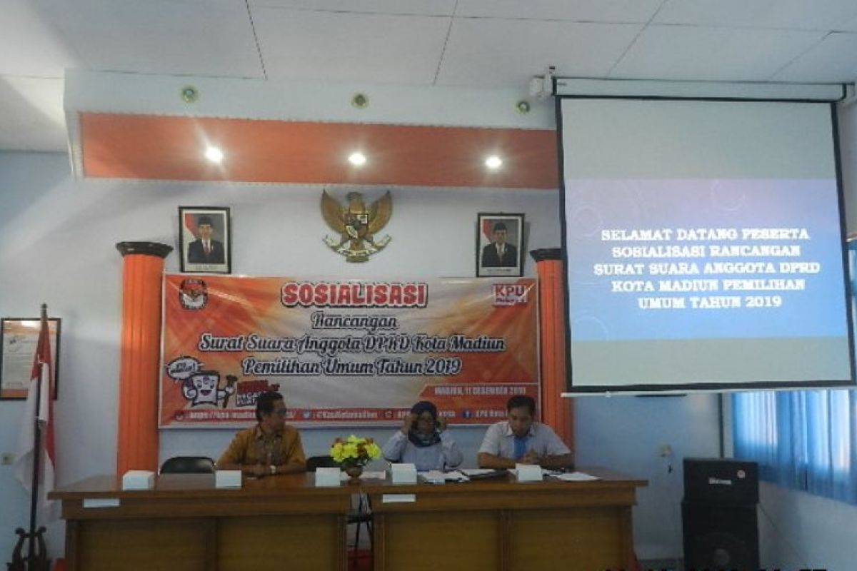 KPU Kota Madiun Sosialisasikan Rancangan Surat Suara Pemilu 2019