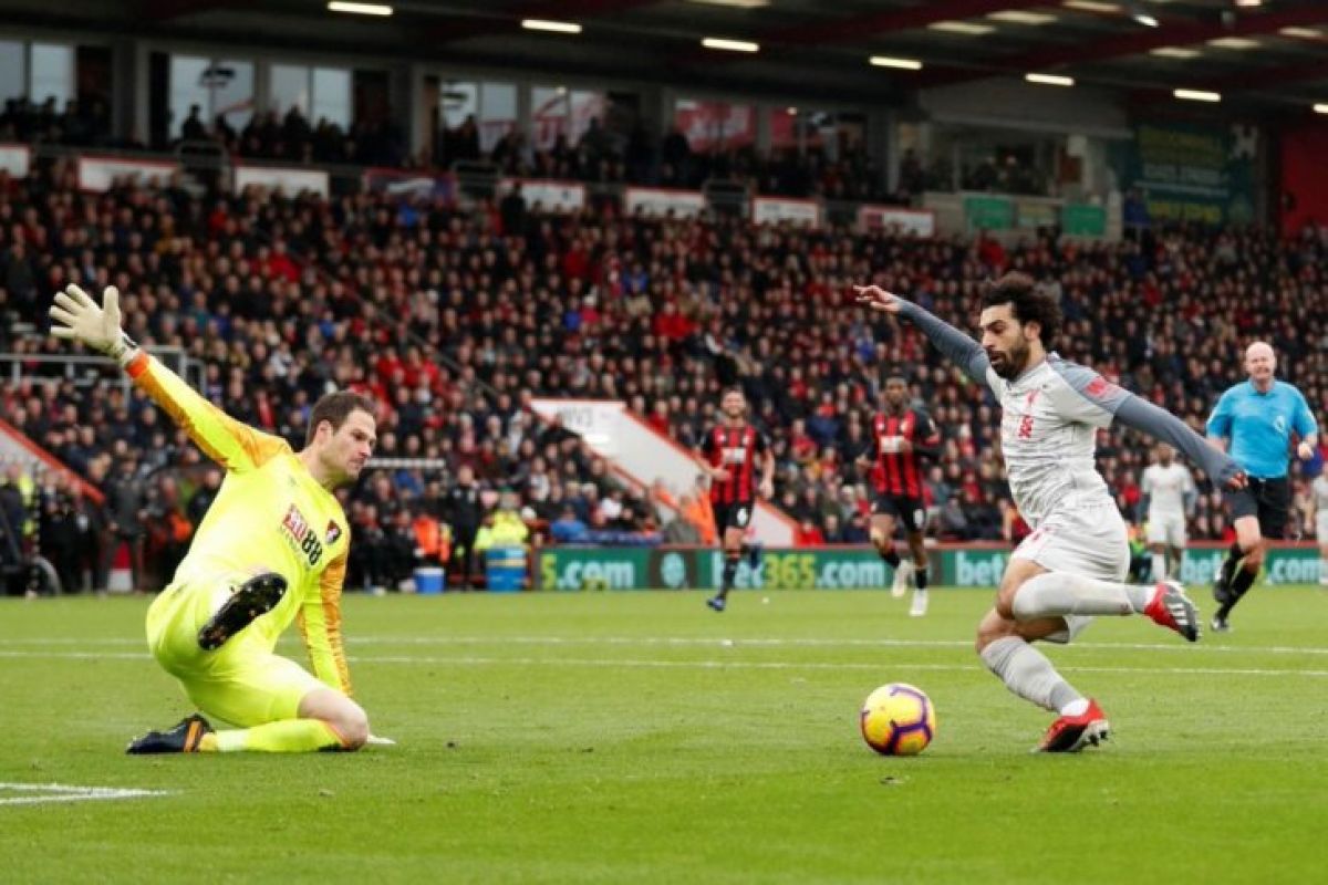 Mohamed Salah trigol, Liverpool cukur Bournemouth 4-0