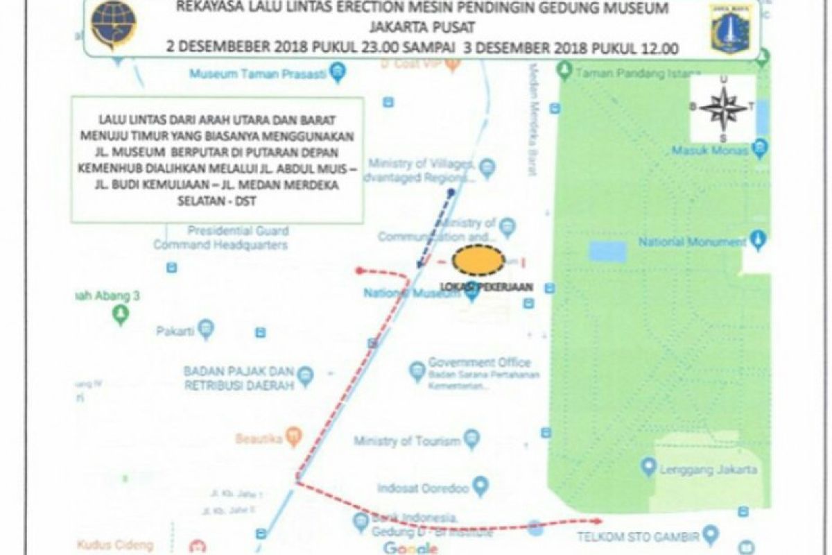 Arus lalu-lintas sekitar Museum Nasional dialihkan sementara