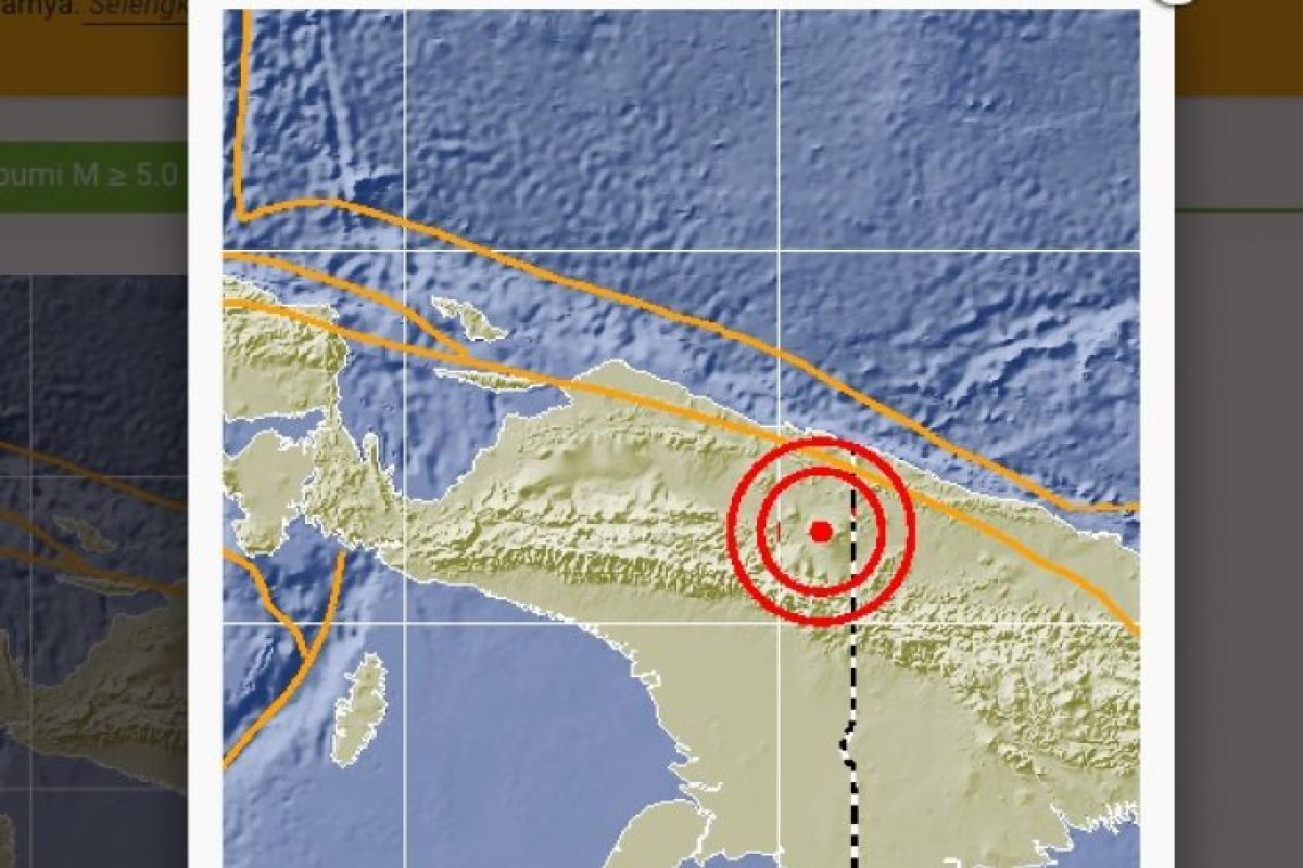 Gempa 6,1 SR guncang Keerom di Papua