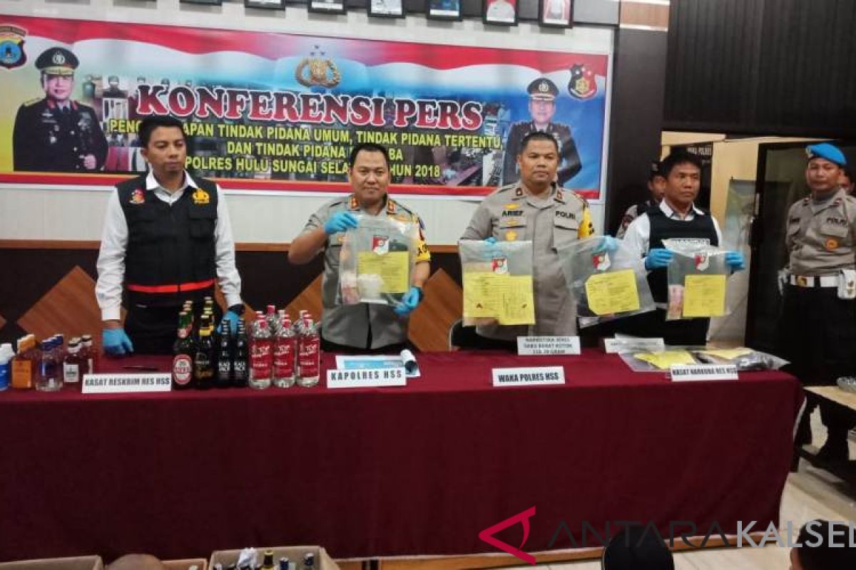 Polres HSS gelar konferensi pers hasil giat tahun 2018