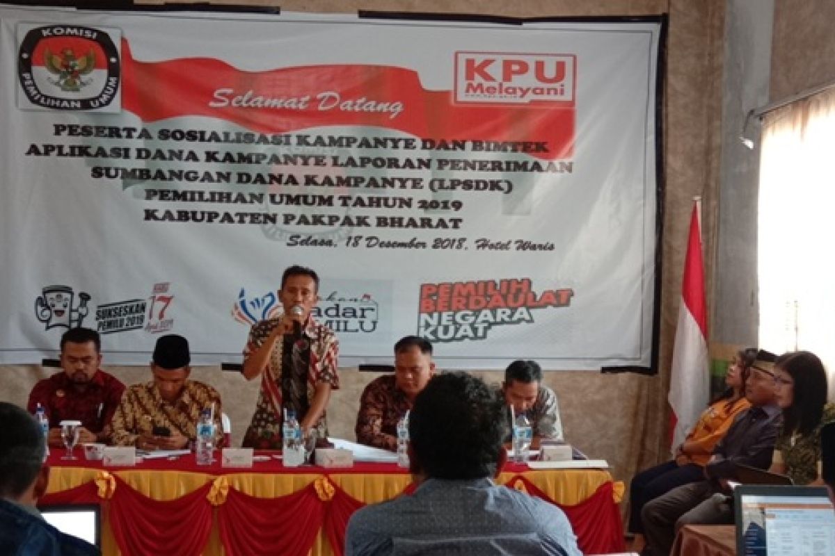 KPU Pakpak Bharat bimtek pelaporan dana kampanye