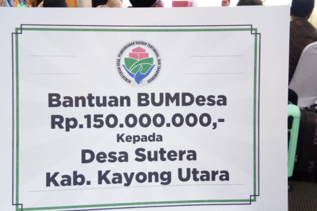 Desa Sutera dapat bantuan pengembangan Bumdes Rp150 juta