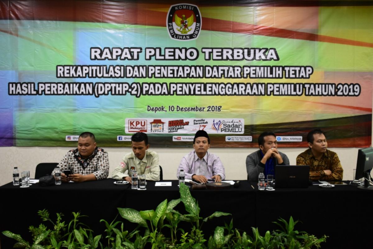 KPU Depok tetapkan DPTHP-2 Pemilu 1,3 juta