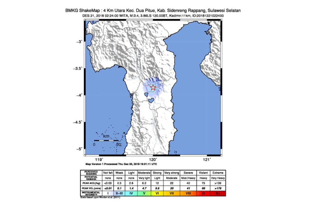 Gempa magnitudo 4,6 guncang Kabupaten Mamasa
