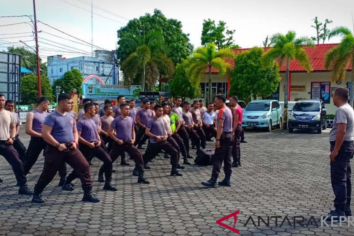 Polres Tanjungpinang gelar latihan Dalmas hadapi Pemilu