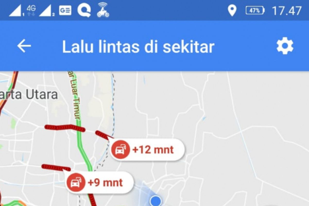 Lalin Bekasi alami kepadatan akibat hujan