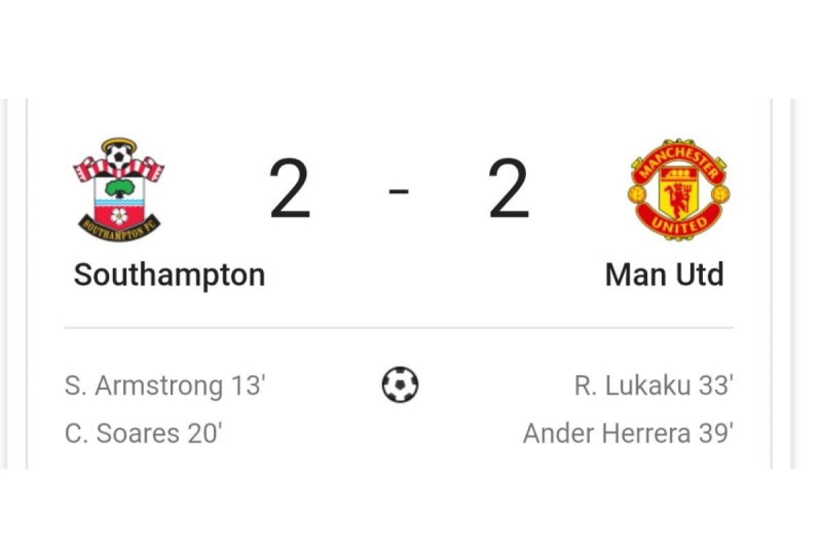 Southampton tahan imbang United 2-2