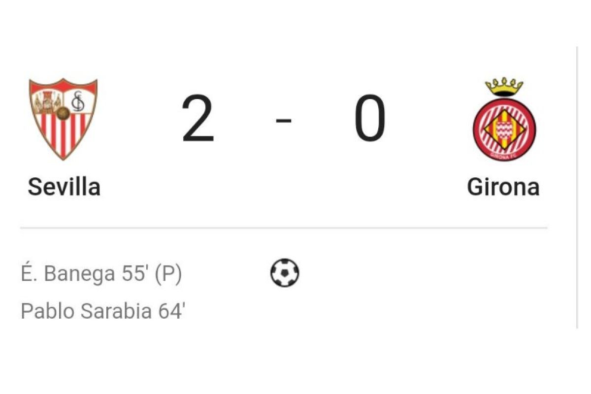 Setelah kalahkan Girona, Sevilla kembali ke peringkat kedua