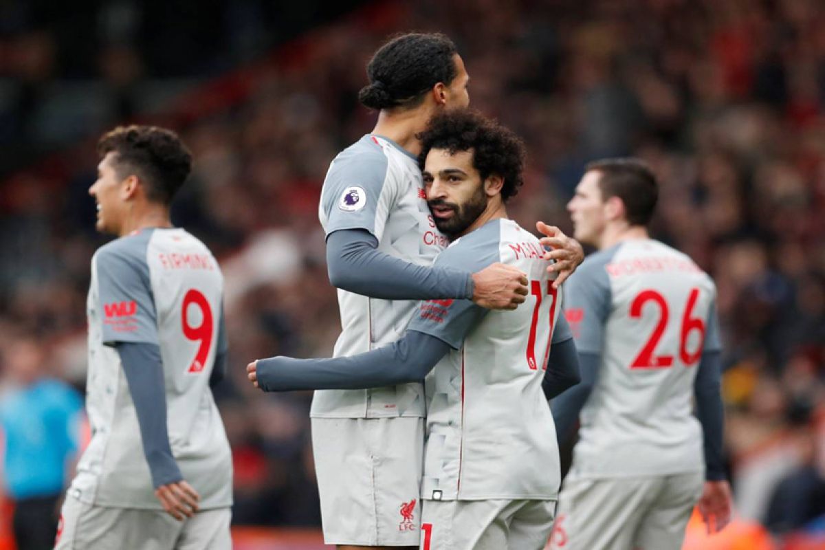 Hattrick Salah antarkan Liverpool kalahkan Bournemout