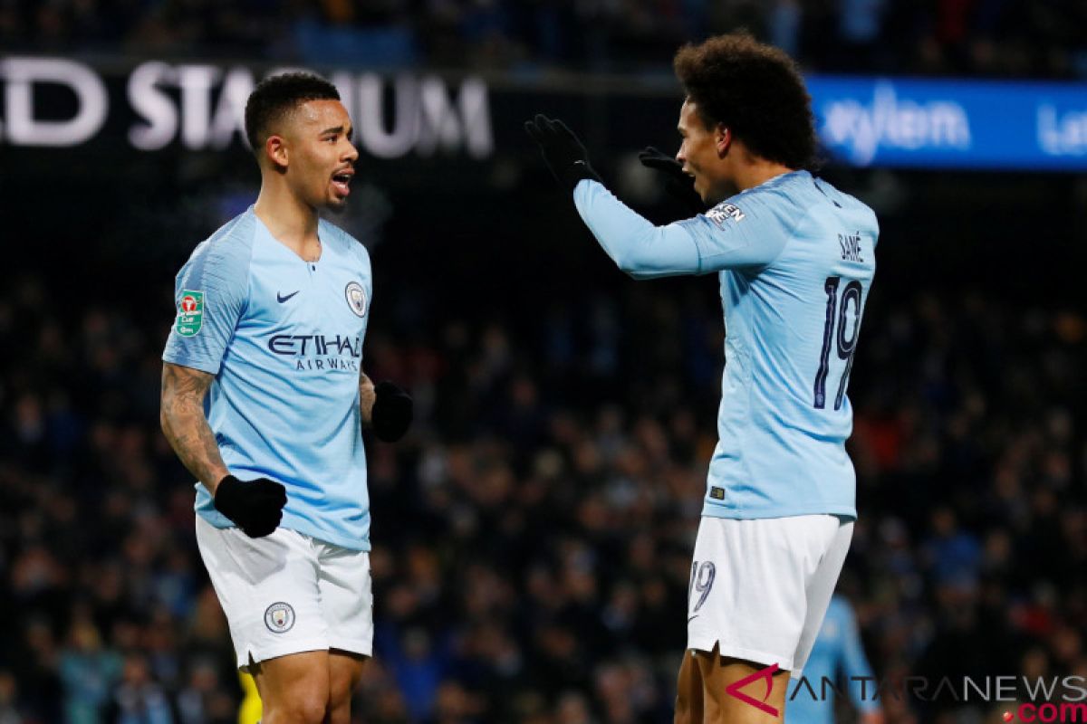 Manchester City kalahkan Burton Albion 9-0