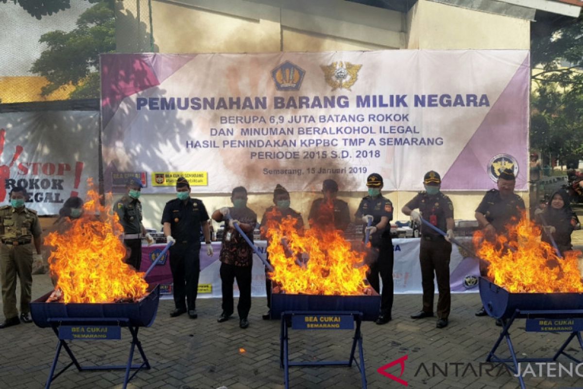 6,9 juta batang rokok ilegal dimusnahkan di Semarang
