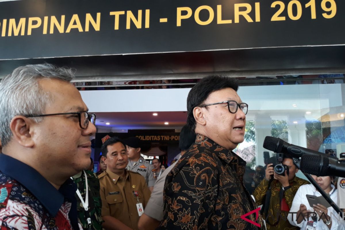 KPU sampaikan perkembangan tahapan pemilu di rapim TNI-Polri