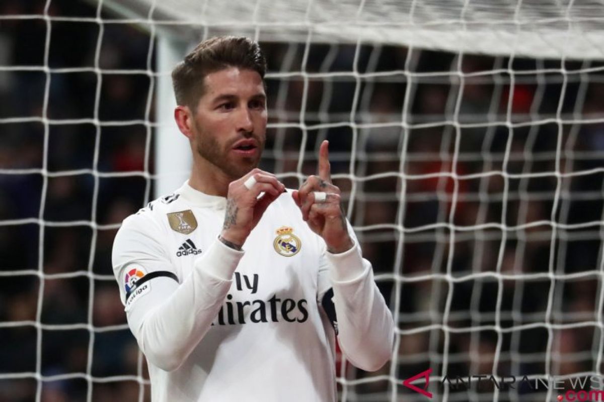 Ramos cetak gol ke-100, Madrid bekap Leganes 3-0