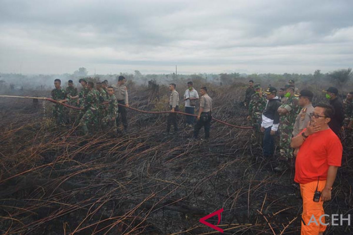 TNI-Polri bersinergi padamkan api di lahan gambut